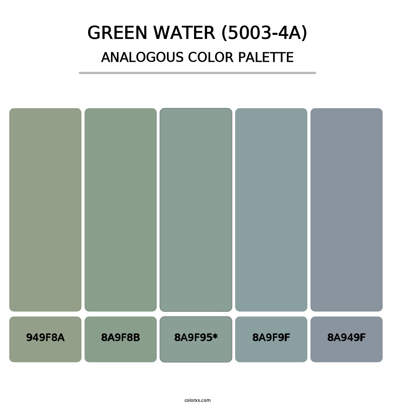 Green Water (5003-4A) - Analogous Color Palette