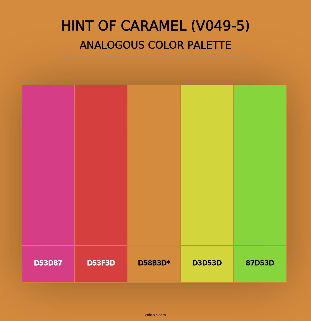 Hint of Caramel (V049-5) - Analogous Color Palette