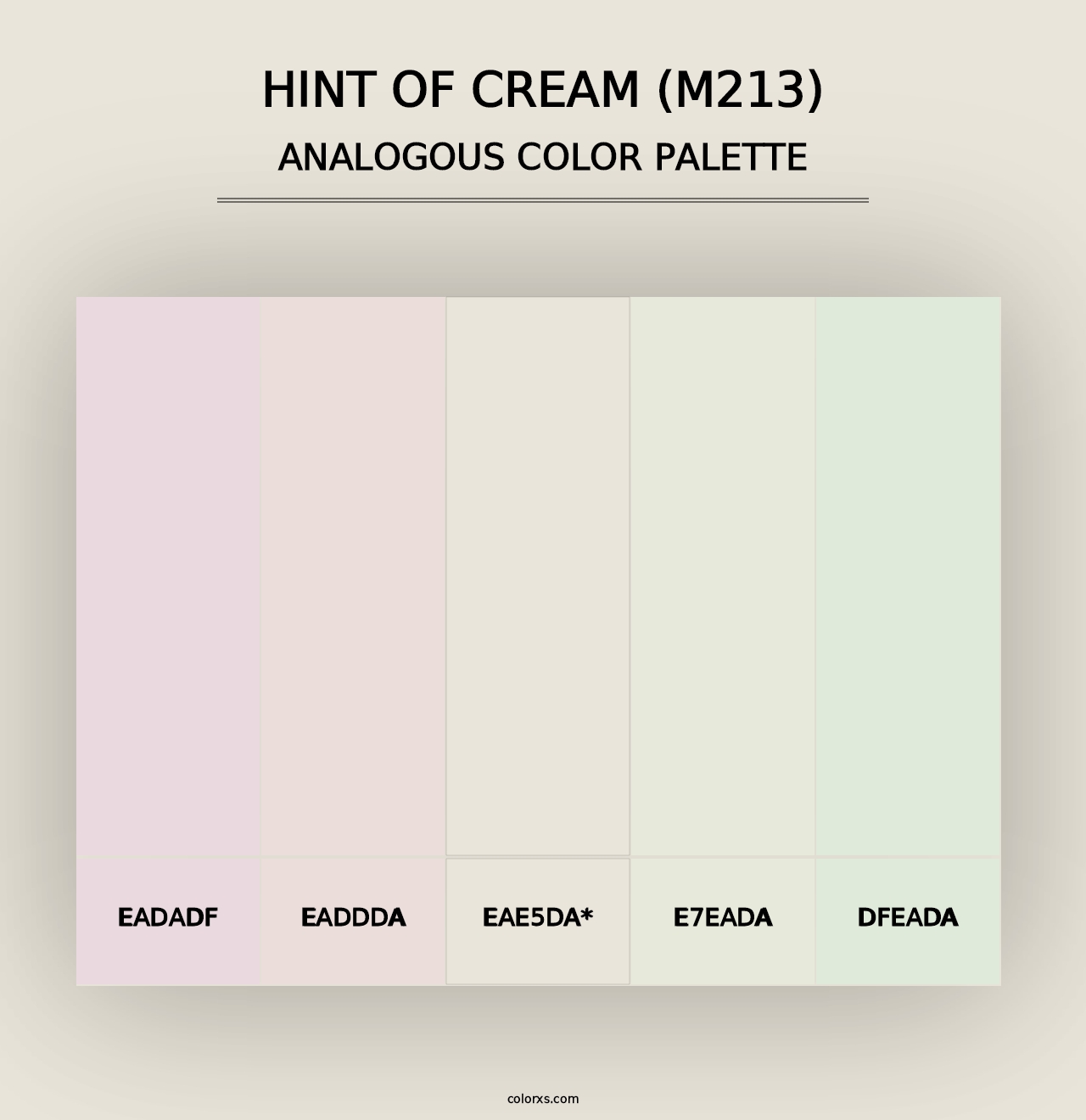 Hint of Cream (M213) - Analogous Color Palette