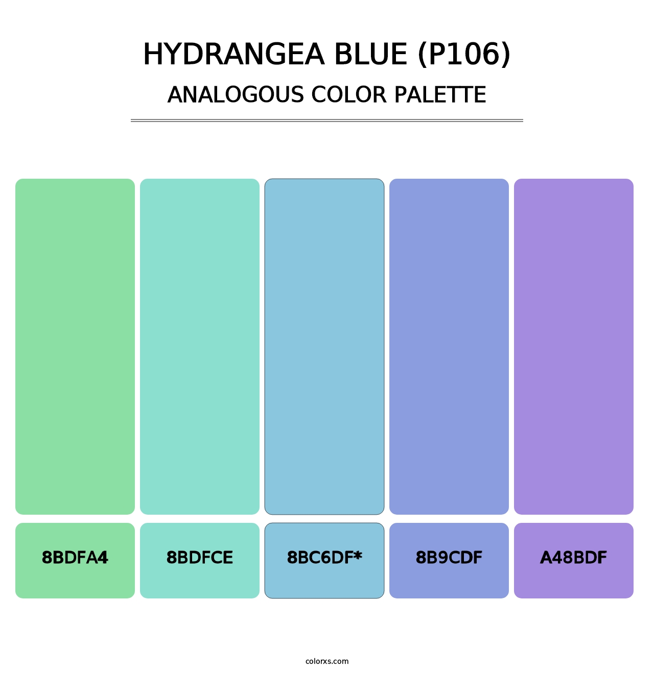 Hydrangea Blue (P106) - Analogous Color Palette