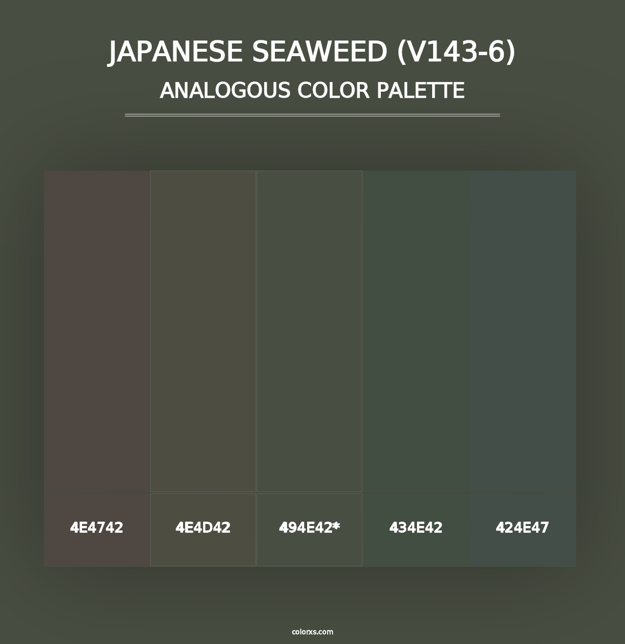 Japanese Seaweed (V143-6) - Analogous Color Palette