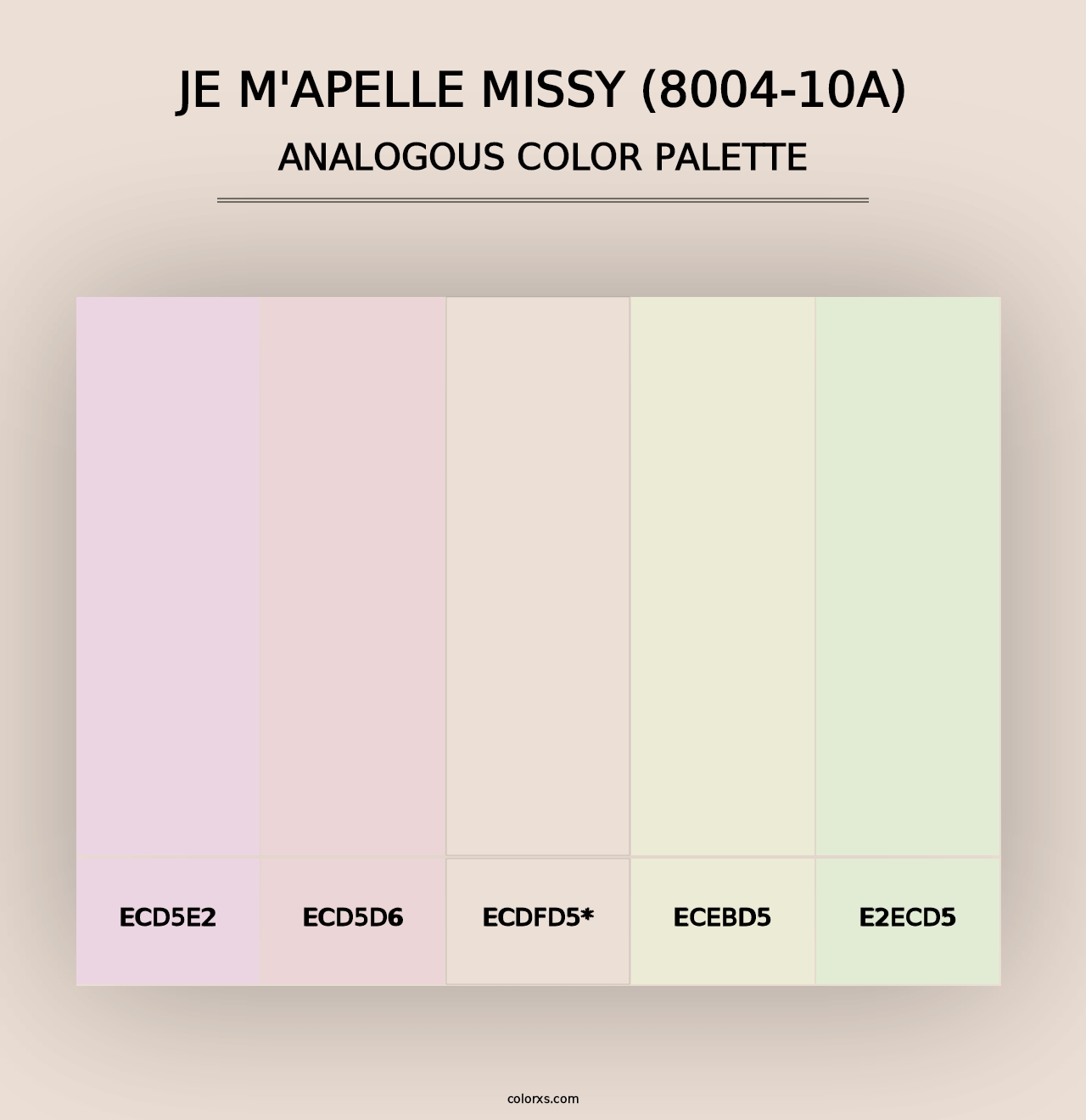 Je M'Apelle Missy (8004-10A) - Analogous Color Palette