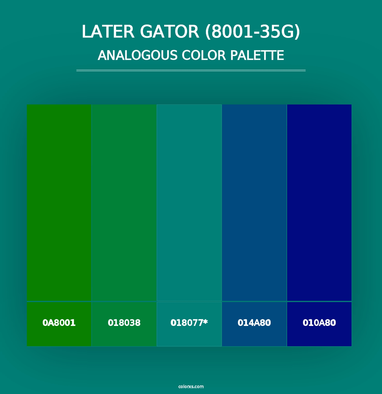 Later Gator (8001-35G) - Analogous Color Palette