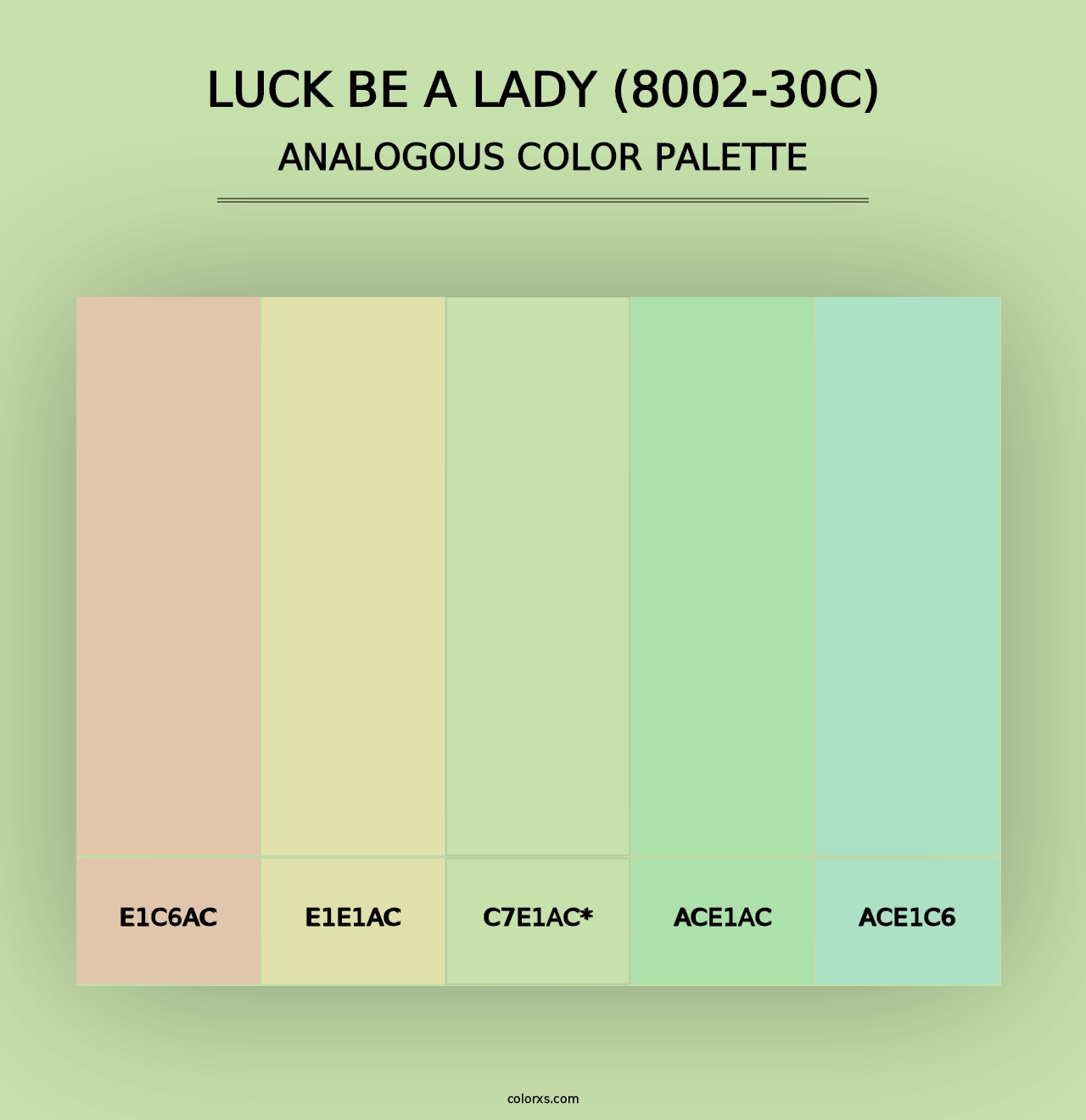 Luck Be a Lady (8002-30C) - Analogous Color Palette