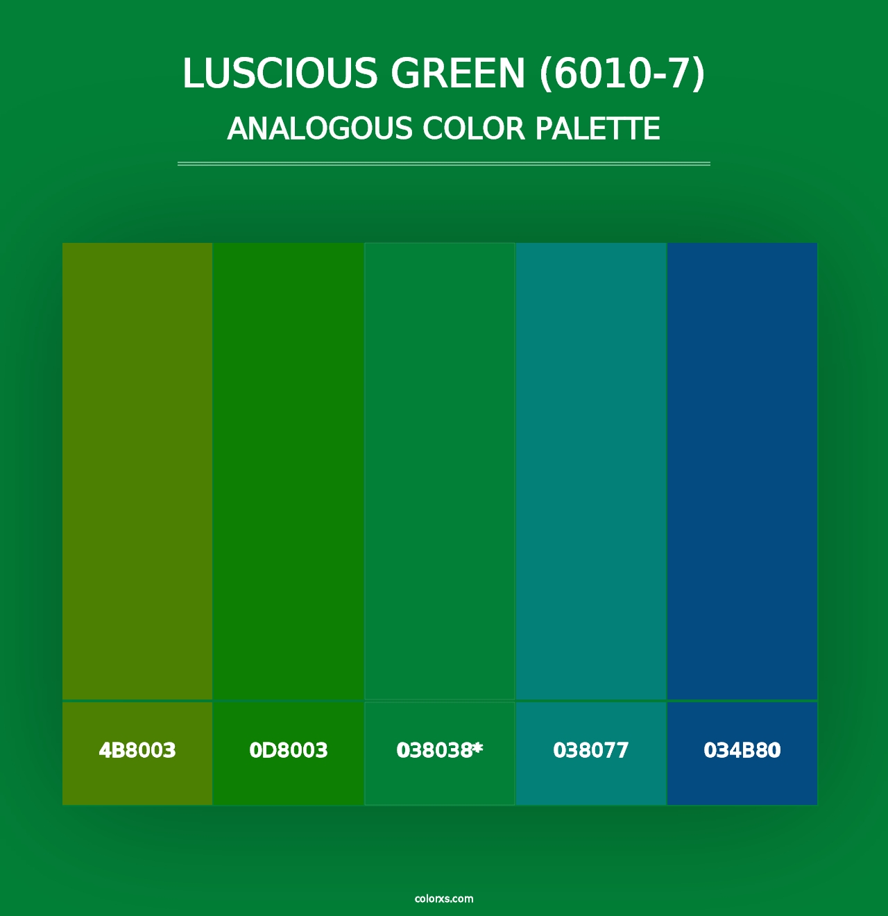 Luscious Green (6010-7) - Analogous Color Palette