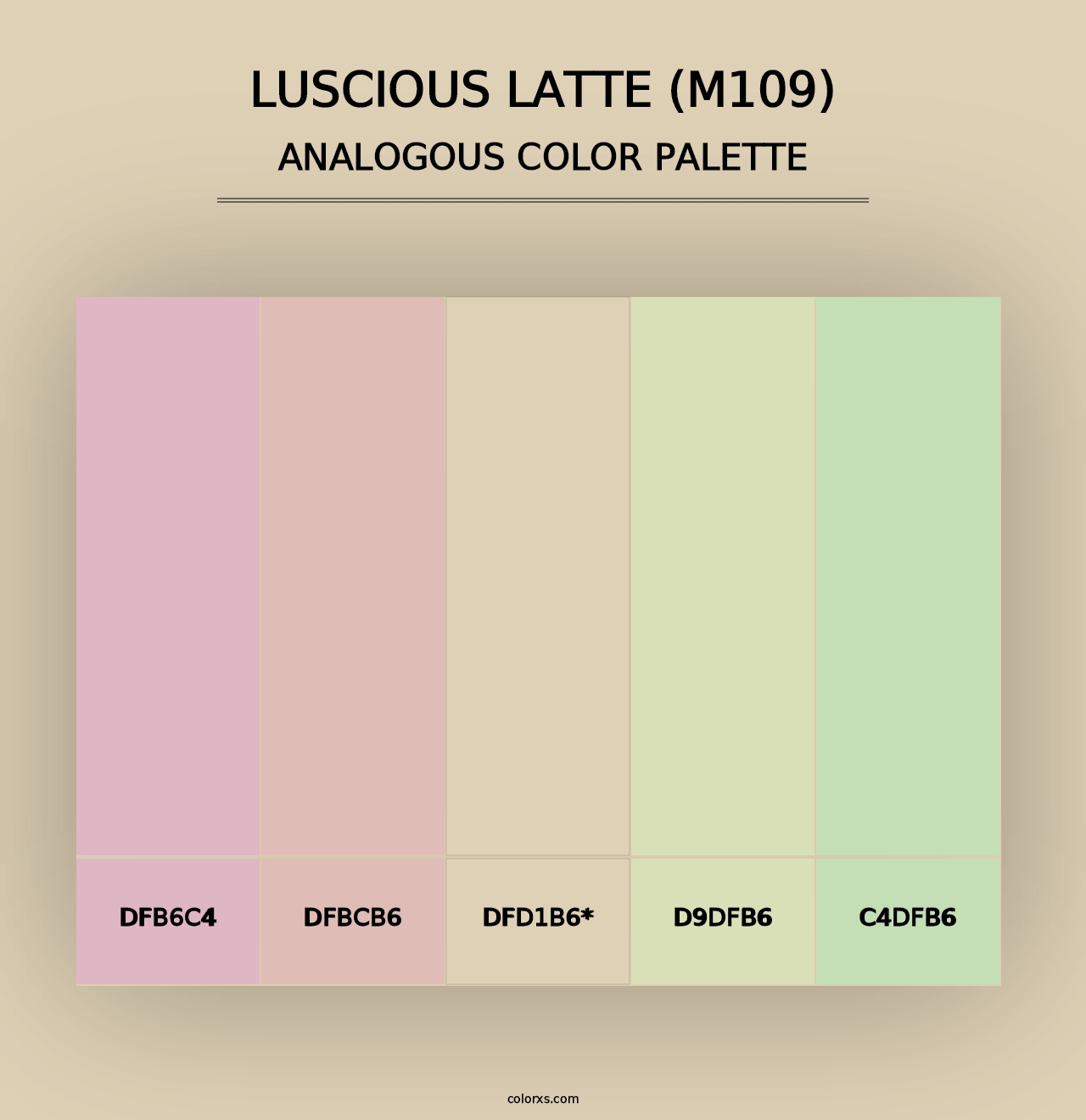 Luscious Latte (M109) - Analogous Color Palette