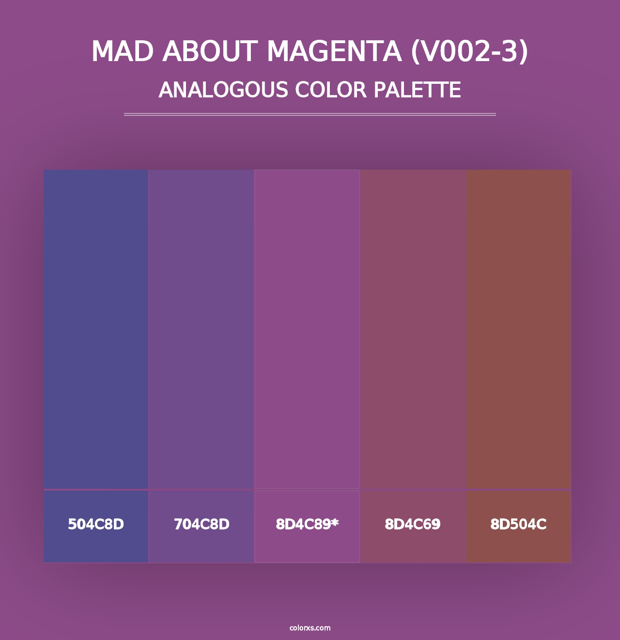 Mad about Magenta (V002-3) - Analogous Color Palette