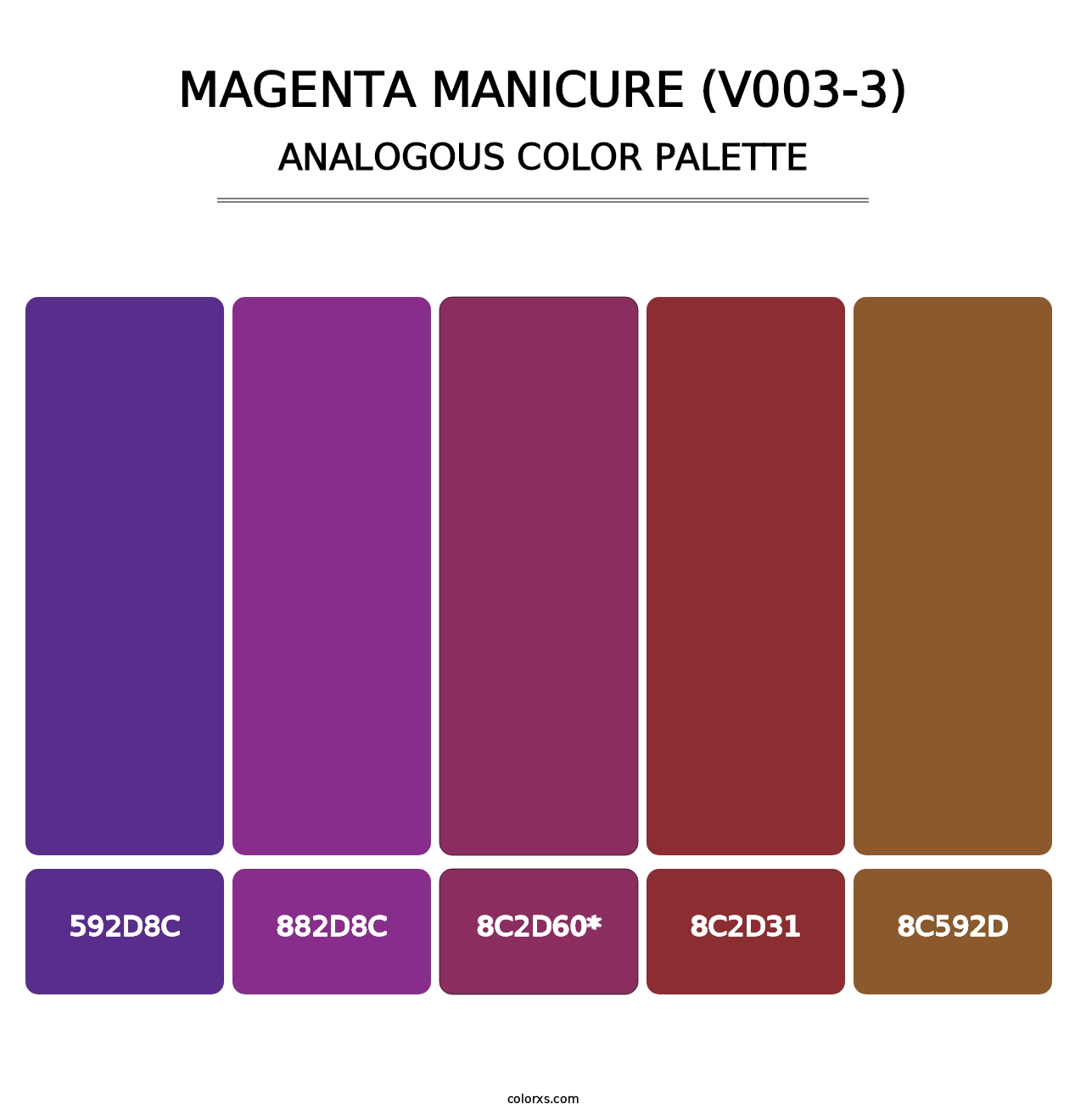 Magenta Manicure (V003-3) - Analogous Color Palette