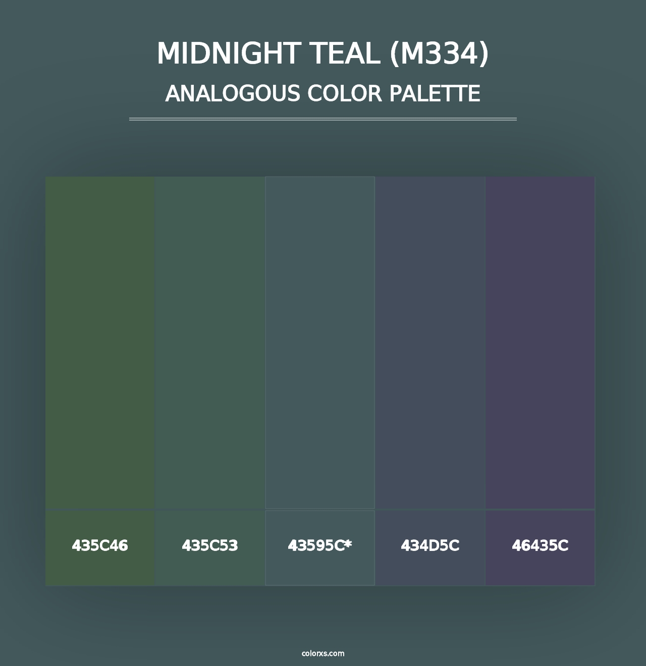 Midnight Teal (M334) - Analogous Color Palette