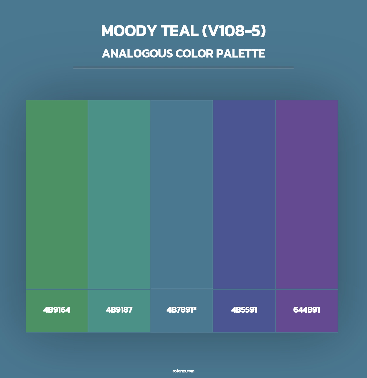 Moody Teal (V108-5) - Analogous Color Palette