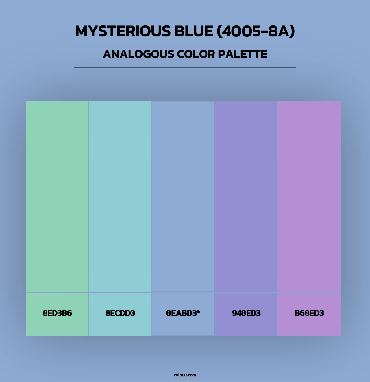 Mysterious Blue (4005-8A) - Analogous Color Palette