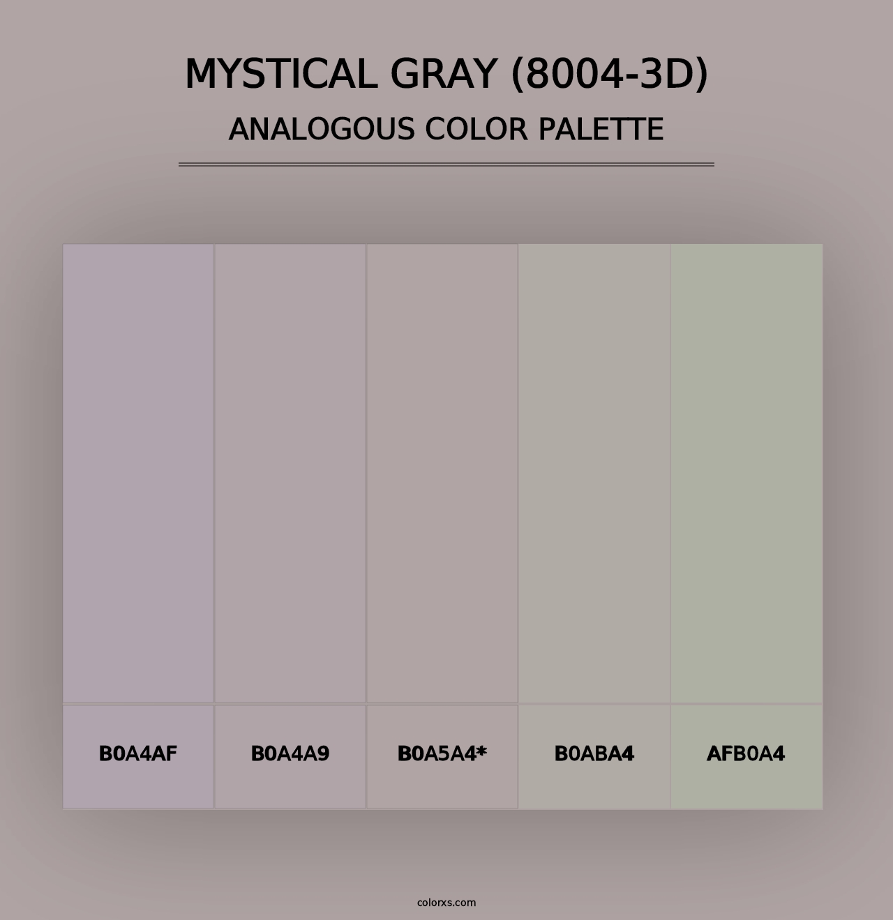 Mystical Gray (8004-3D) - Analogous Color Palette