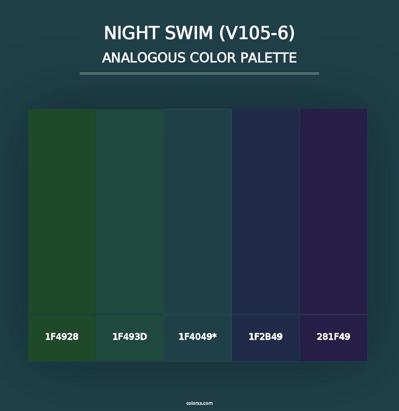 Night Swim (V105-6) - Analogous Color Palette