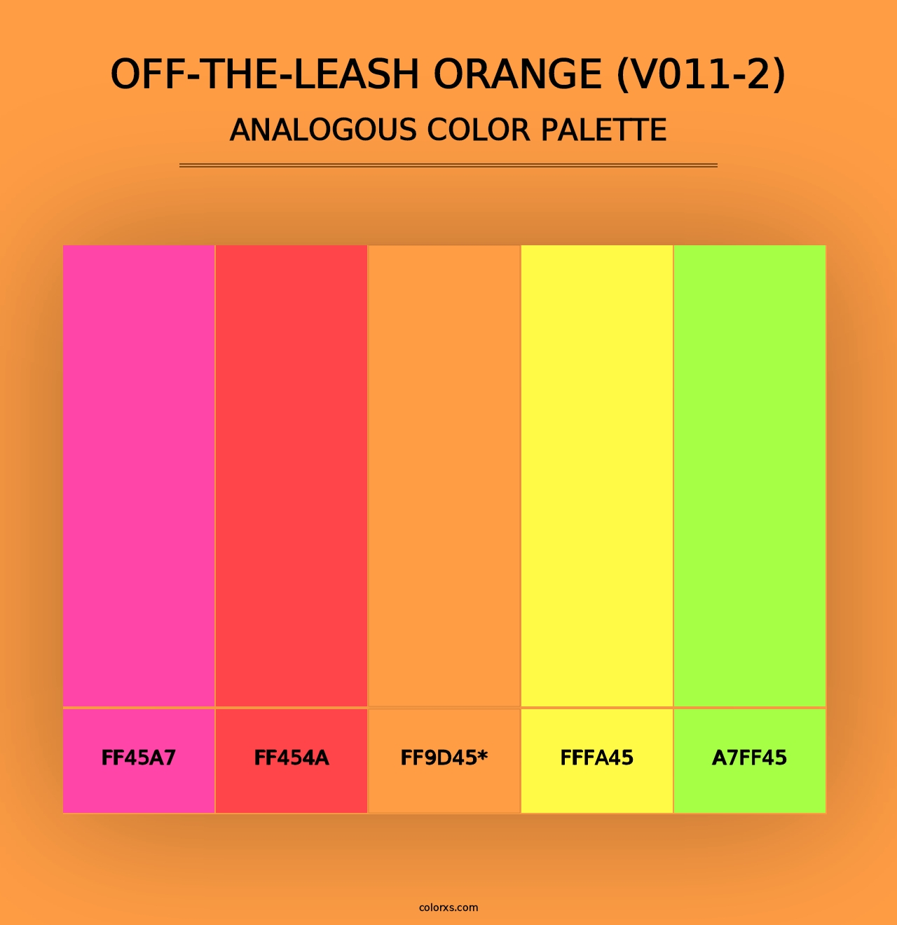 Off-the-Leash Orange (V011-2) - Analogous Color Palette