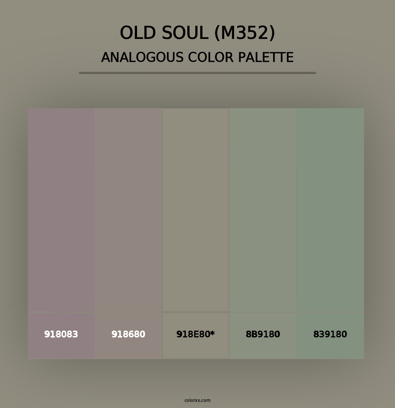 Old Soul (M352) - Analogous Color Palette