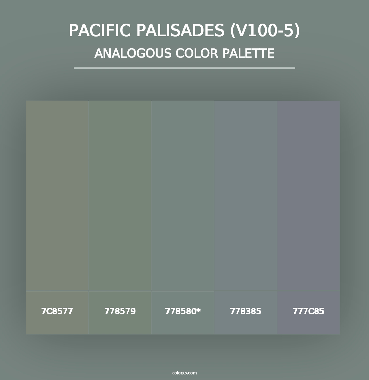 Pacific Palisades (V100-5) - Analogous Color Palette