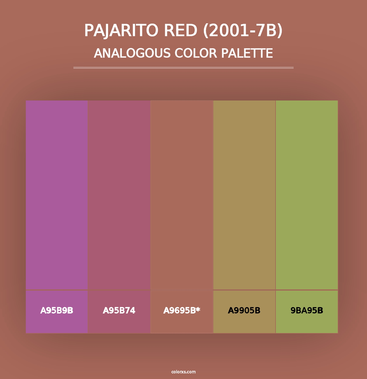 Pajarito Red (2001-7B) - Analogous Color Palette