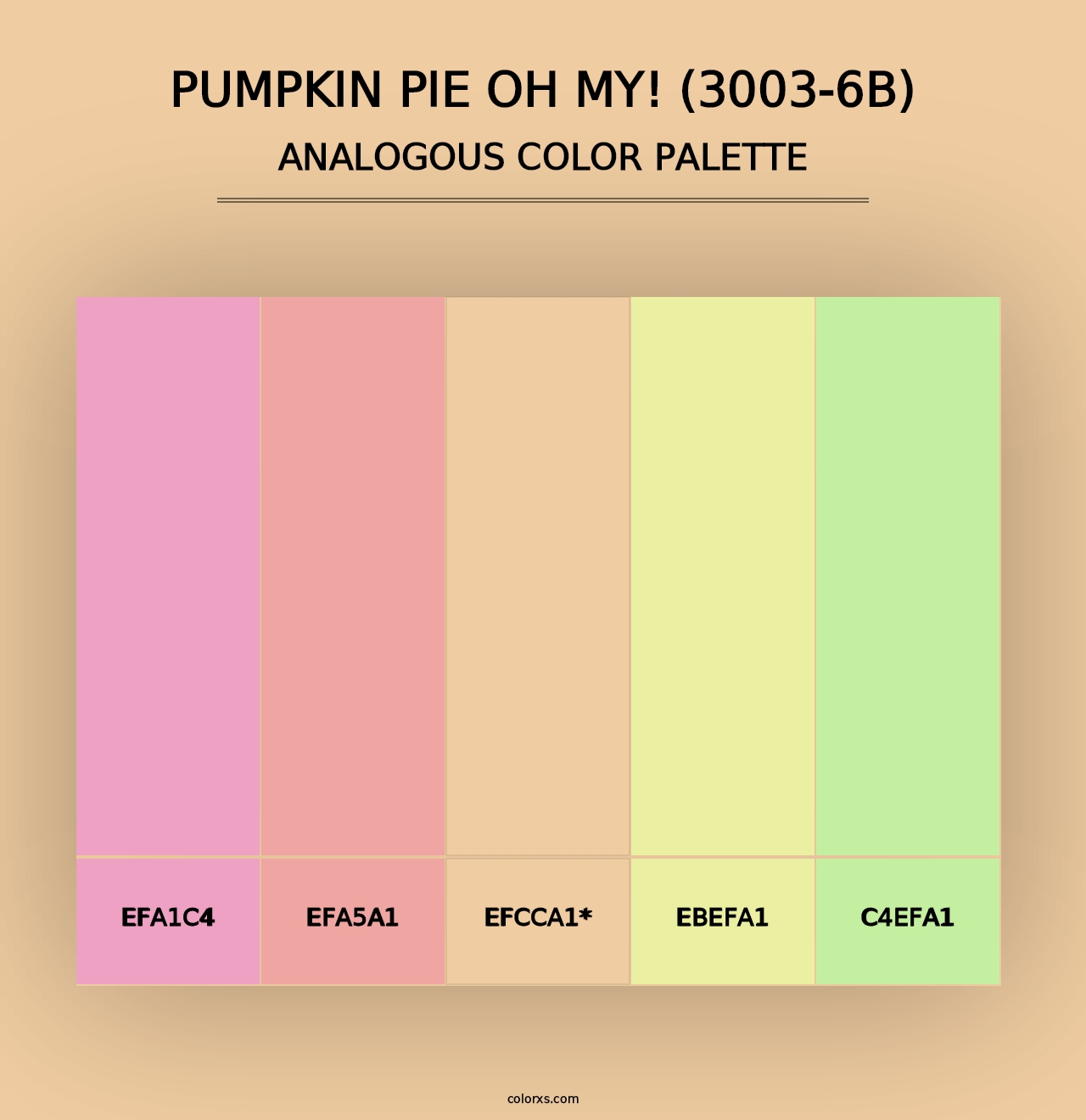 Pumpkin Pie Oh My! (3003-6B) - Analogous Color Palette