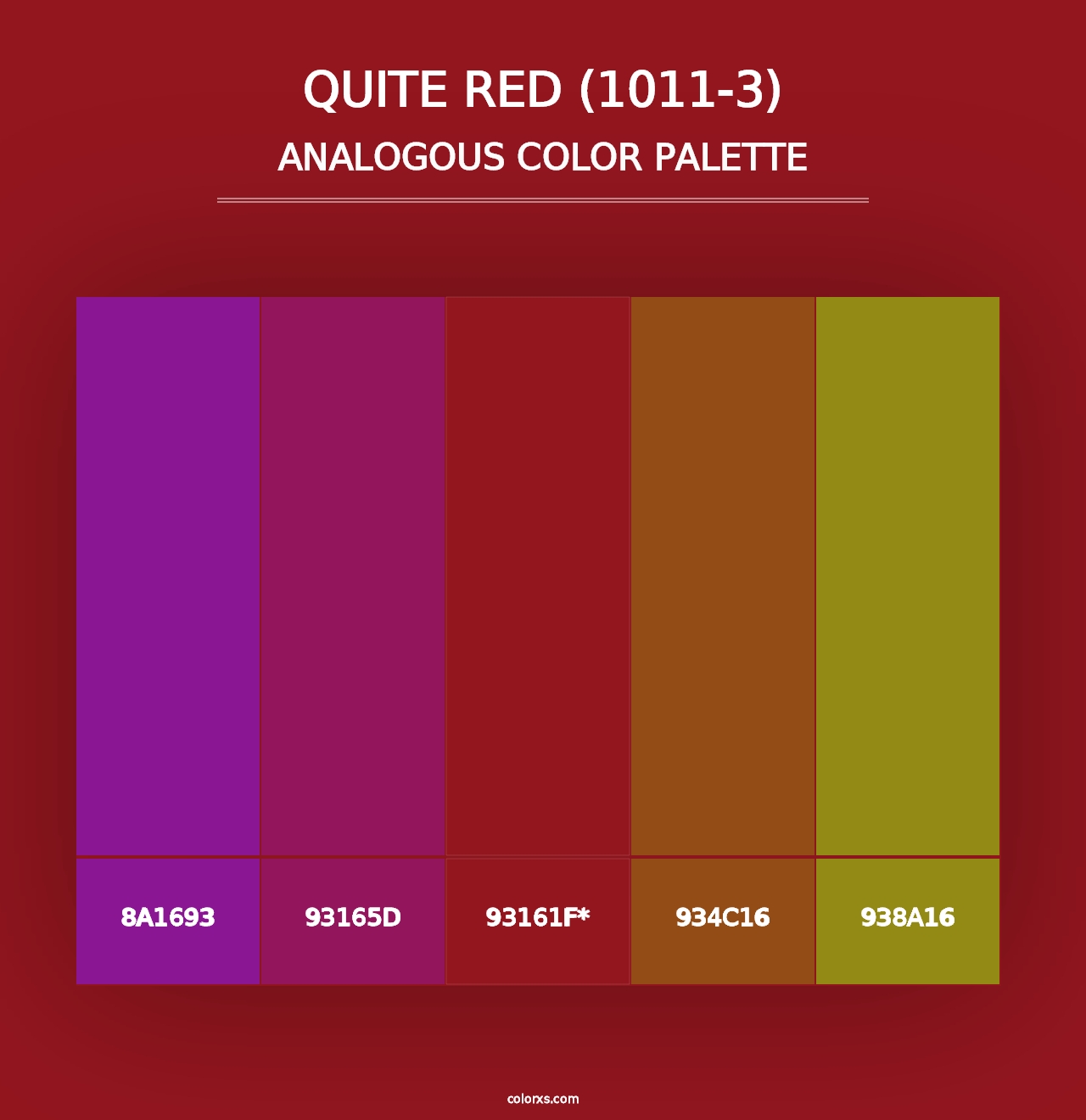 Quite Red (1011-3) - Analogous Color Palette