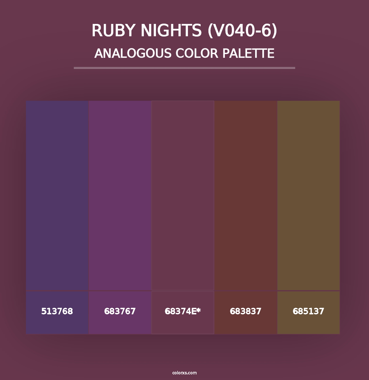 Ruby Nights (V040-6) - Analogous Color Palette