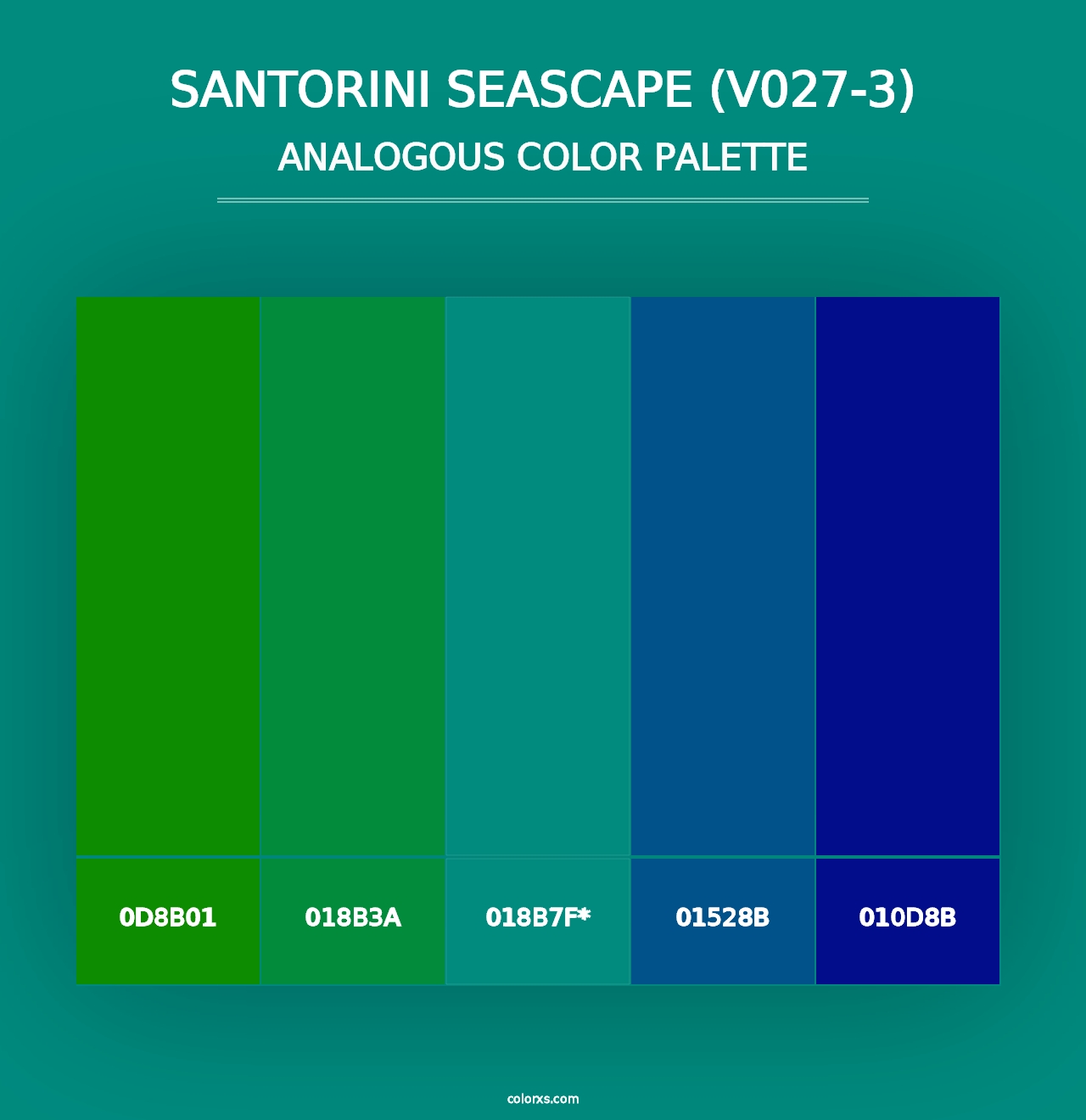 Santorini Seascape (V027-3) - Analogous Color Palette