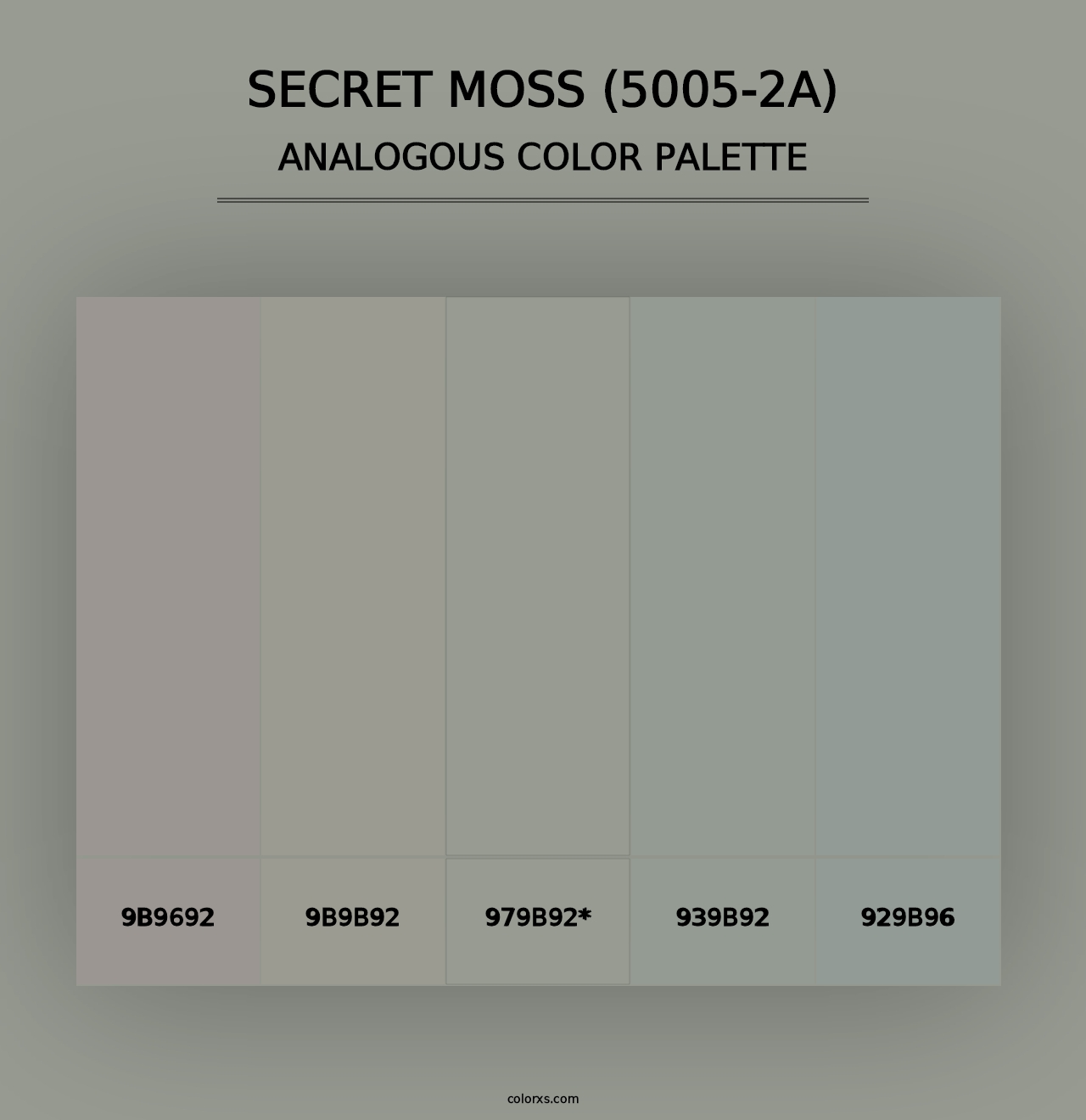 Secret Moss (5005-2A) - Analogous Color Palette