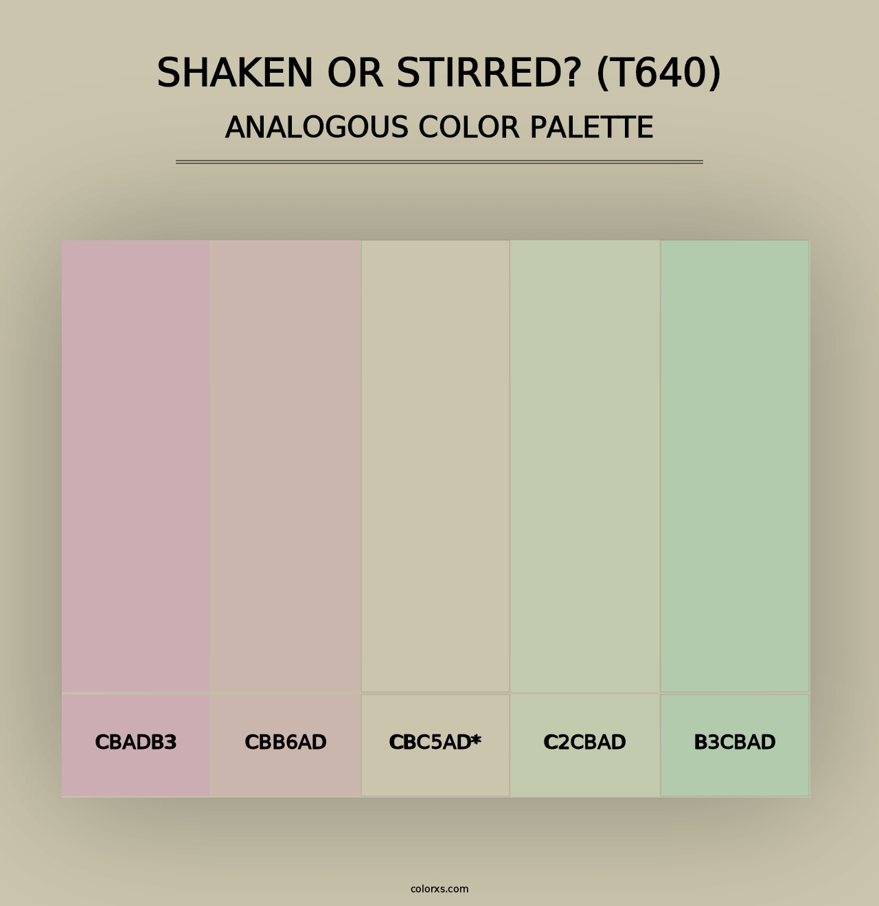 Shaken or Stirred? (T640) - Analogous Color Palette