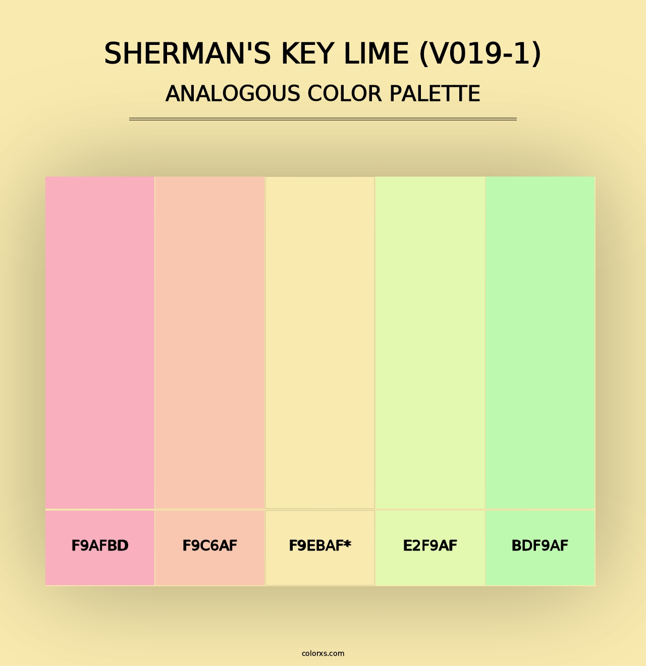 Sherman's Key Lime (V019-1) - Analogous Color Palette