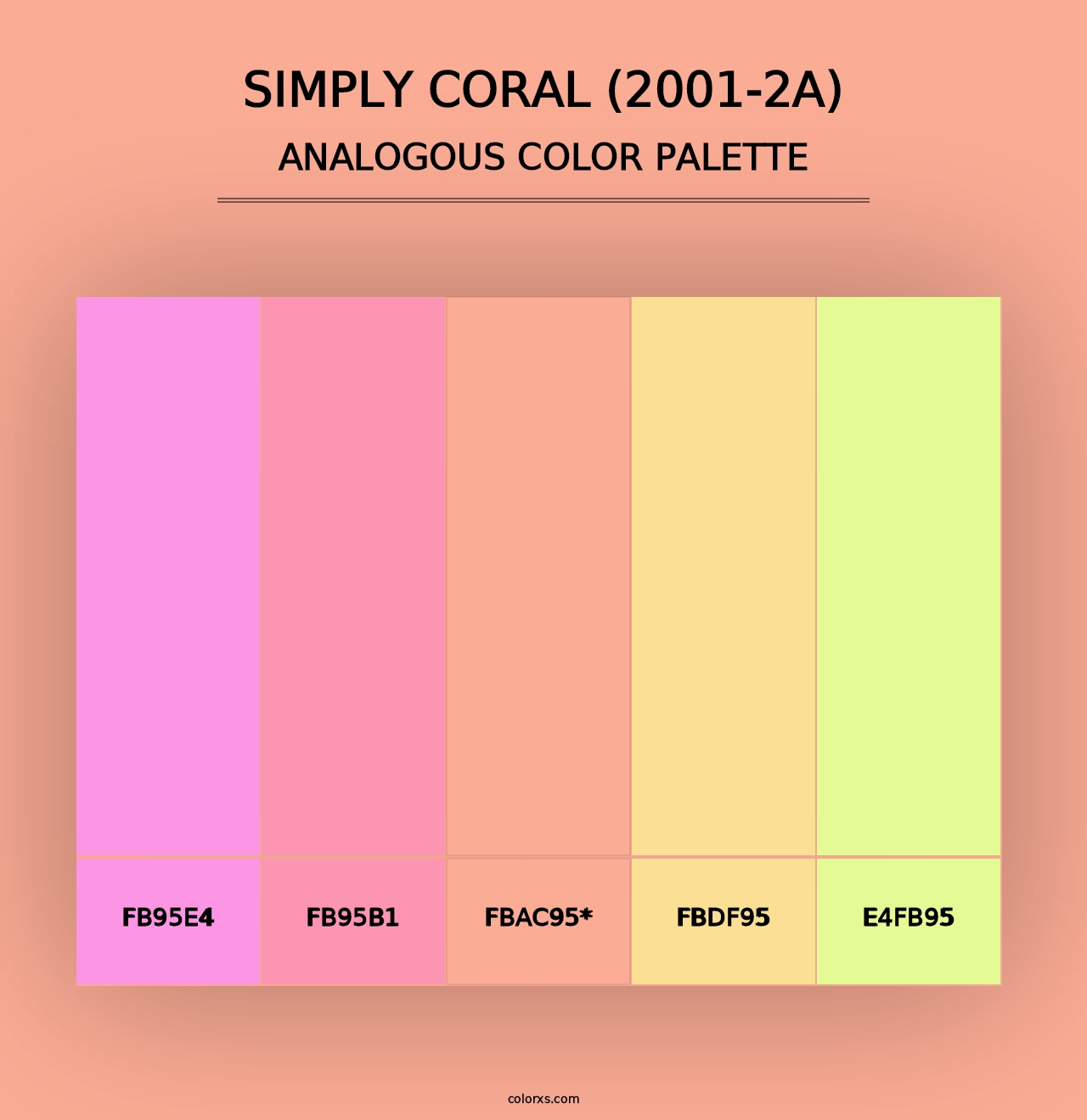 Simply Coral (2001-2A) - Analogous Color Palette