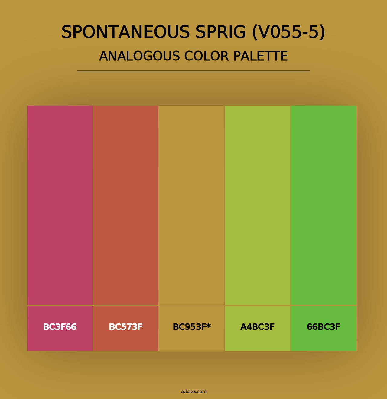 Spontaneous Sprig (V055-5) - Analogous Color Palette