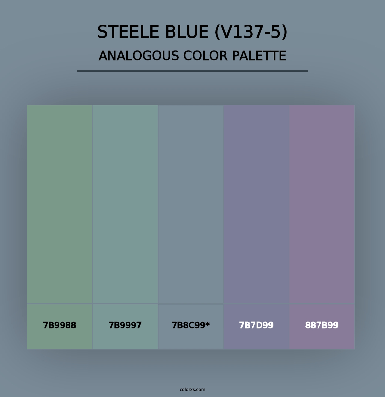 Steele Blue (V137-5) - Analogous Color Palette