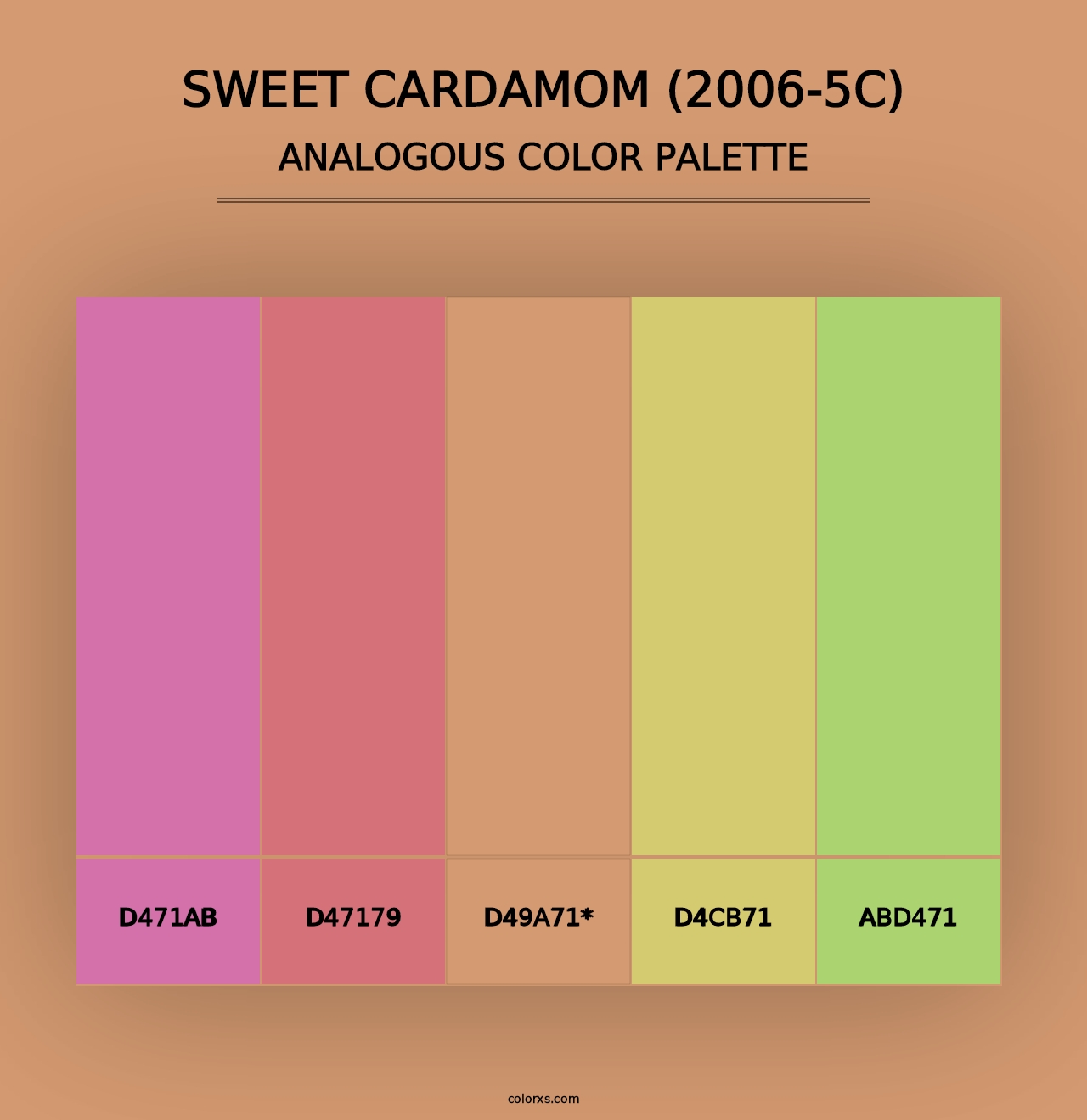 Sweet Cardamom (2006-5C) - Analogous Color Palette