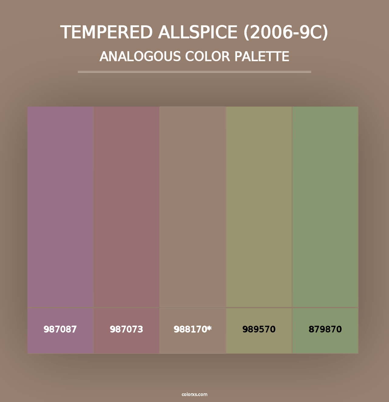 Tempered Allspice (2006-9C) - Analogous Color Palette