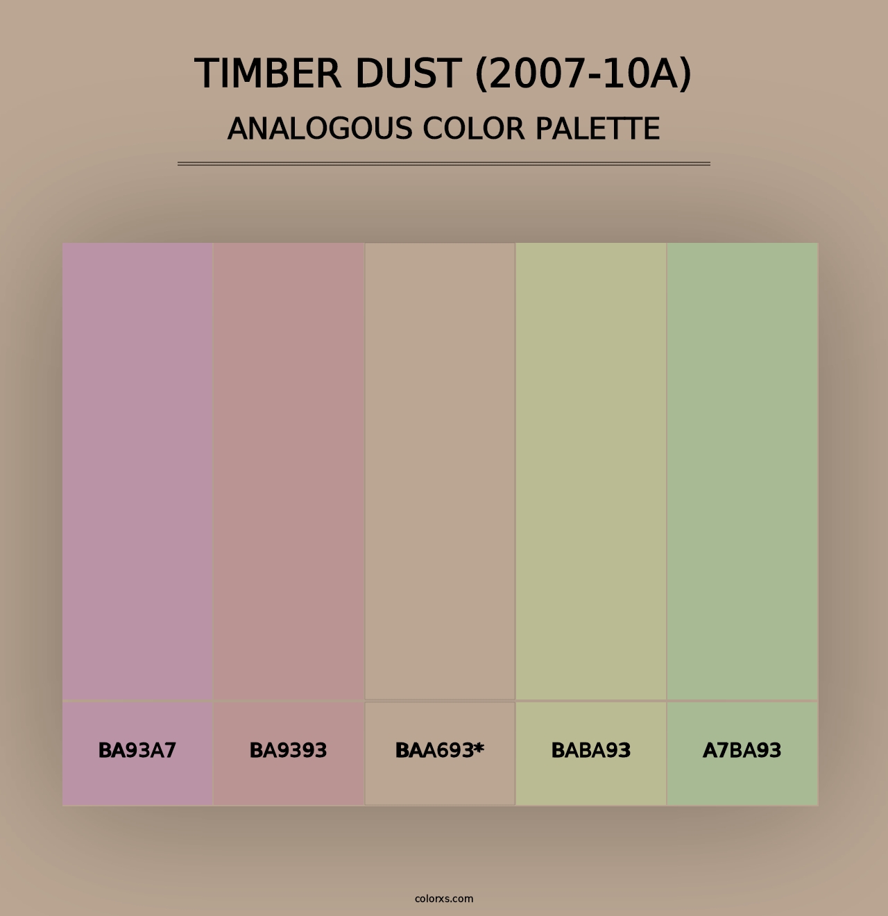 Timber Dust (2007-10A) - Analogous Color Palette