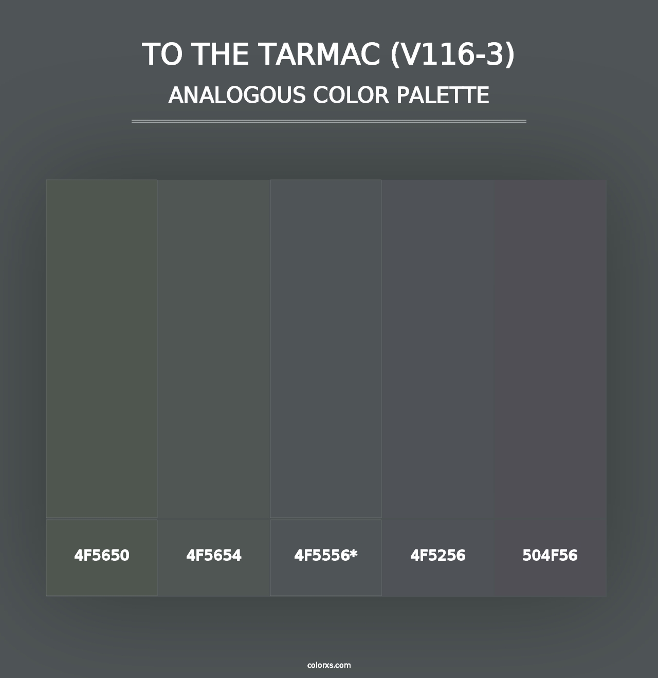 To the Tarmac (V116-3) - Analogous Color Palette