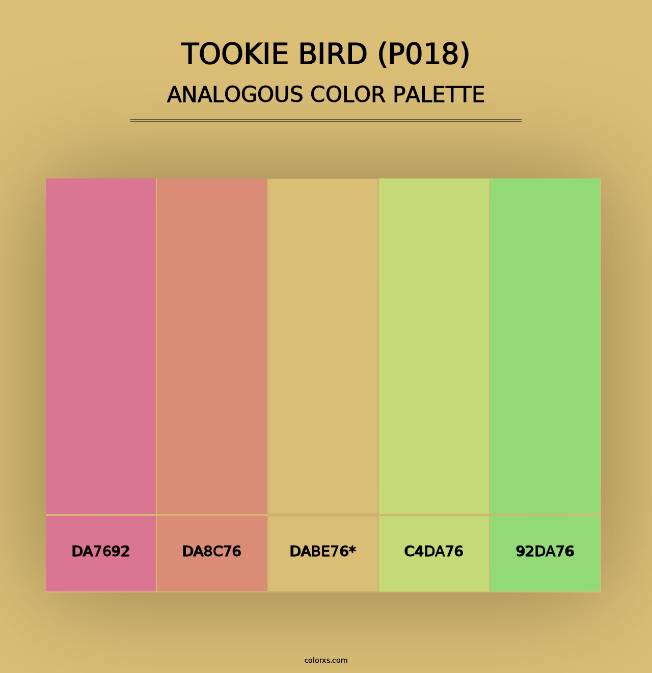 Tookie Bird (P018) - Analogous Color Palette