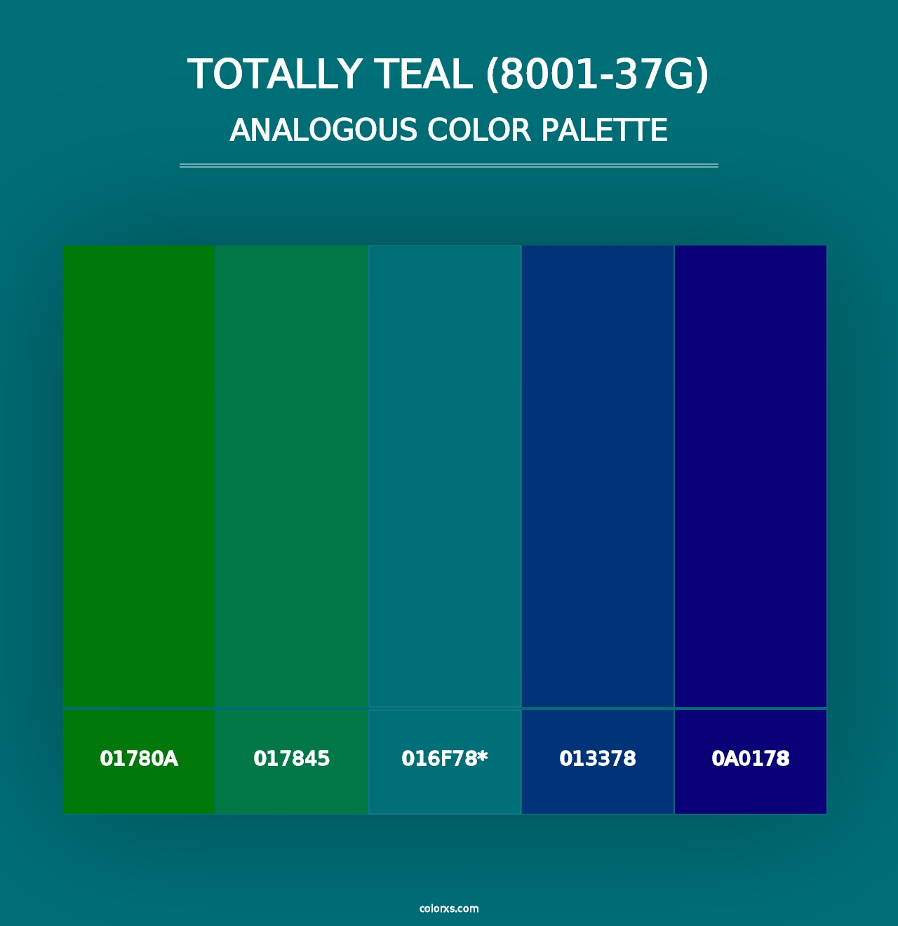 Totally Teal (8001-37G) - Analogous Color Palette