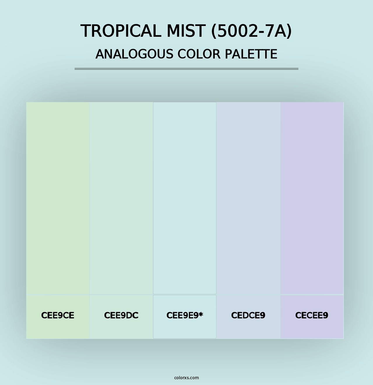 Tropical Mist (5002-7A) - Analogous Color Palette