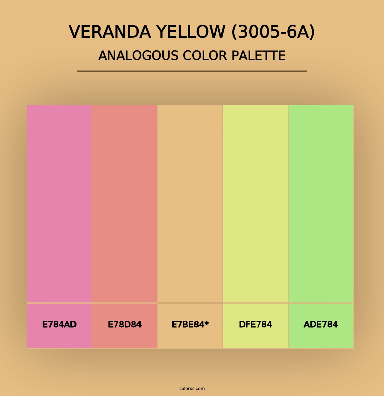 Veranda Yellow (3005-6A) - Analogous Color Palette