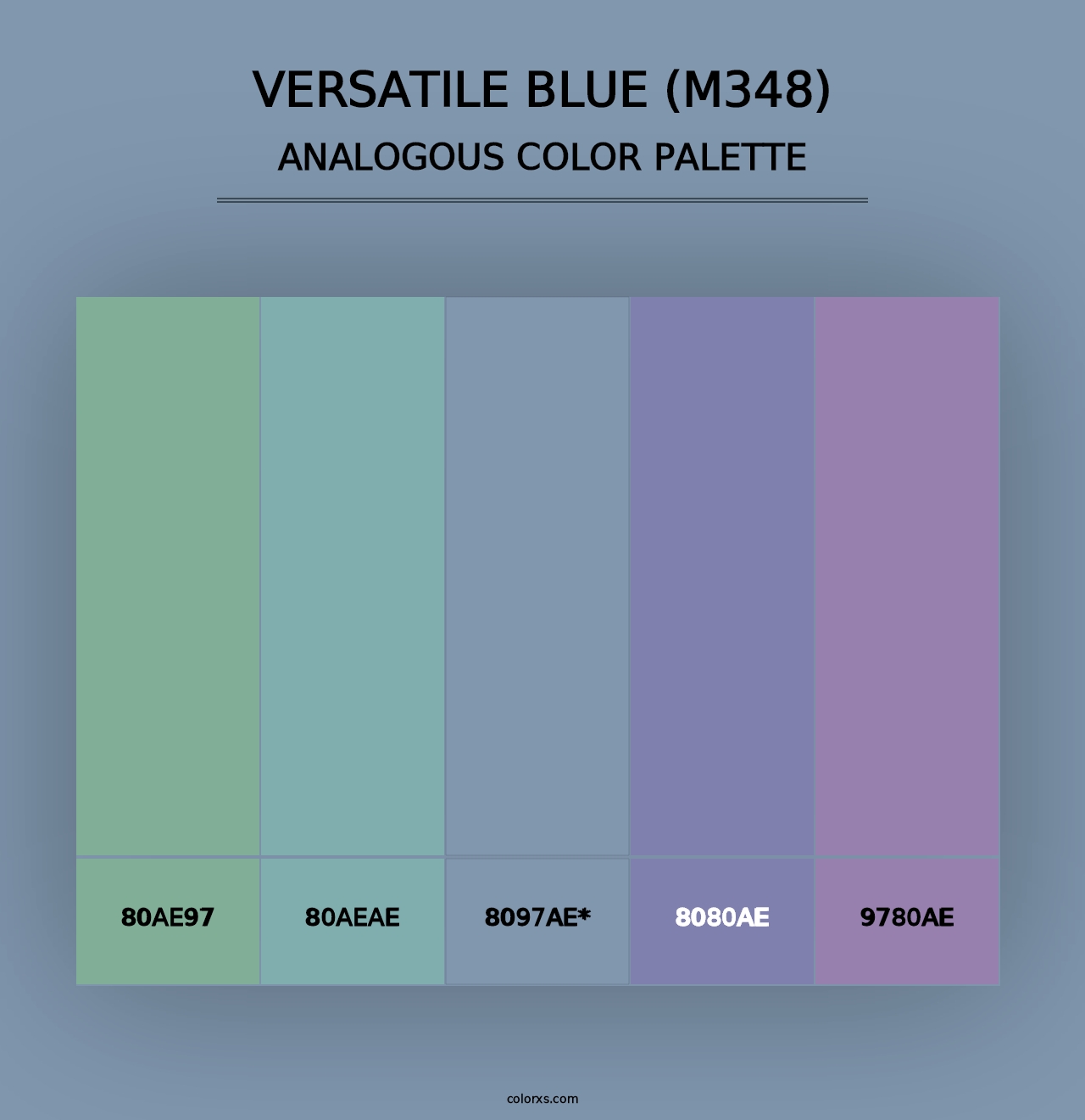 Versatile Blue (M348) - Analogous Color Palette