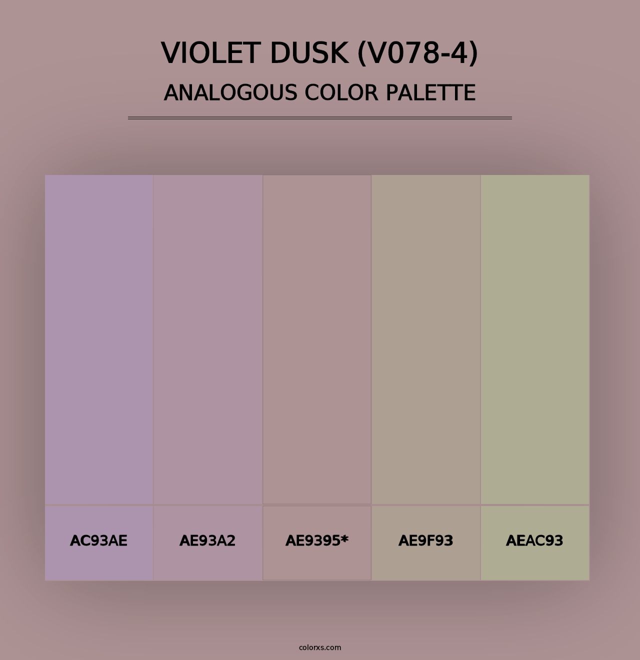 Violet Dusk (V078-4) - Analogous Color Palette