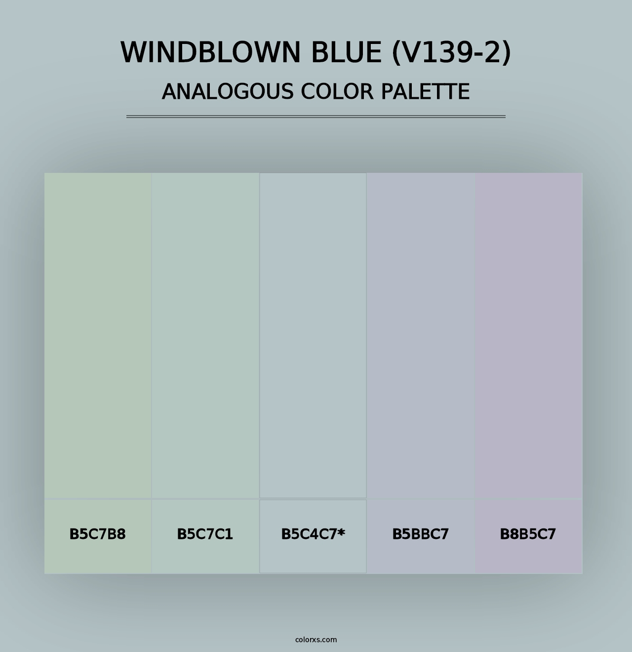 Windblown Blue (V139-2) - Analogous Color Palette