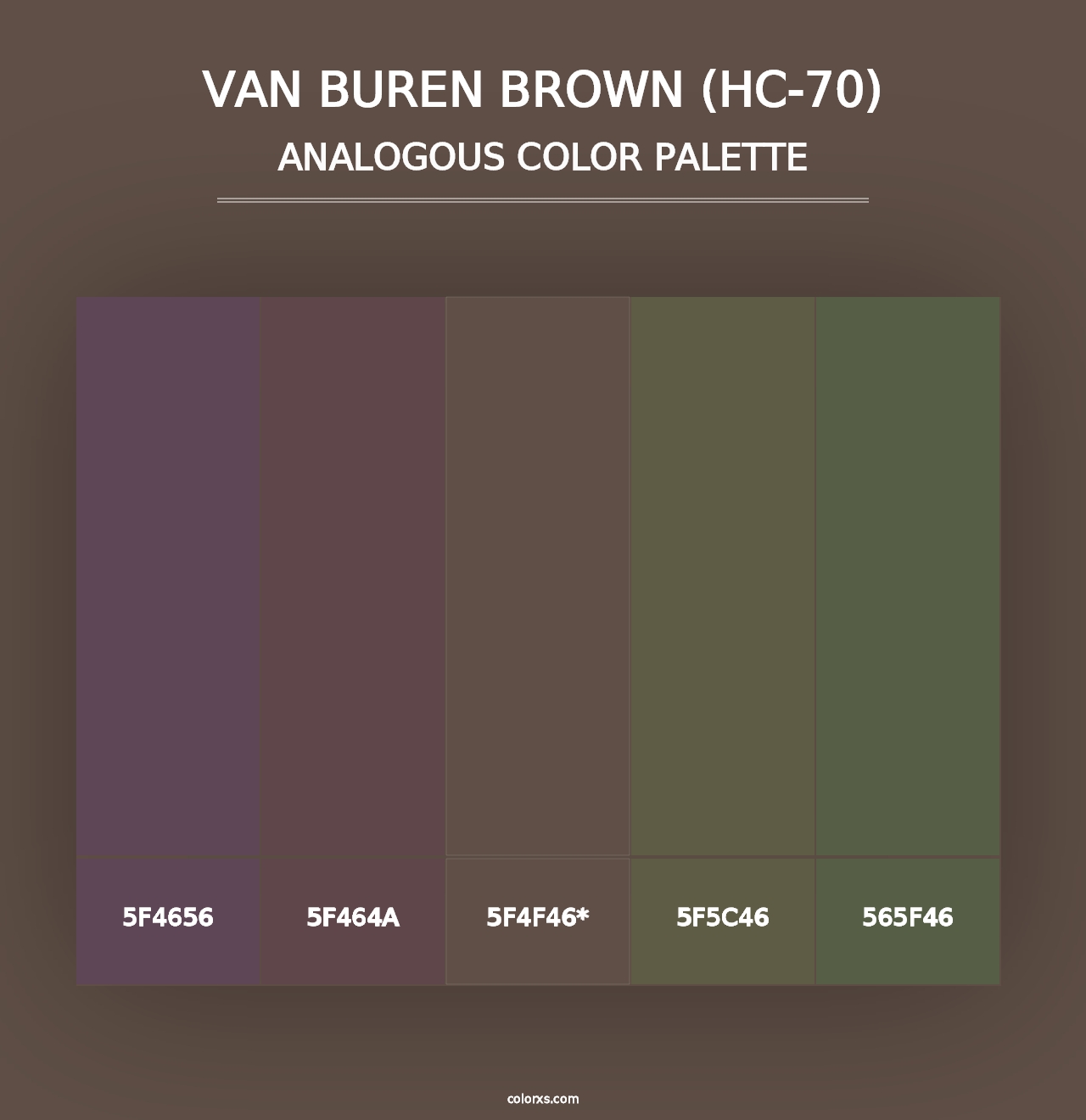 Van Buren Brown (HC-70) - Analogous Color Palette