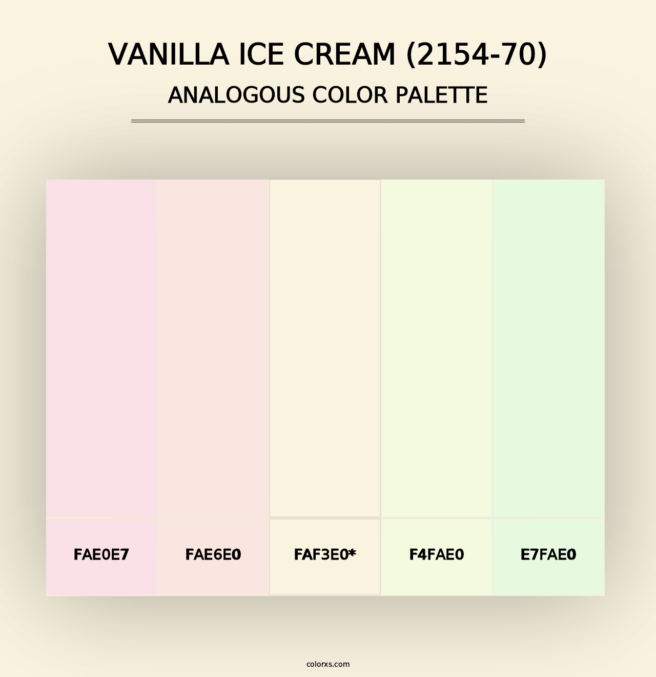 Vanilla Ice Cream (2154-70) - Analogous Color Palette