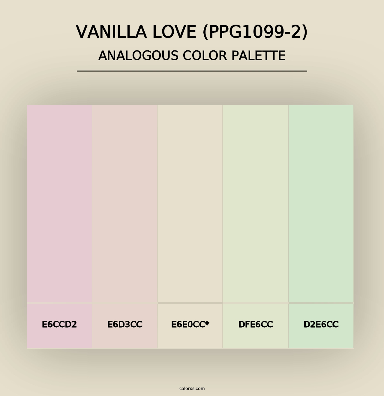 Vanilla Love (PPG1099-2) - Analogous Color Palette