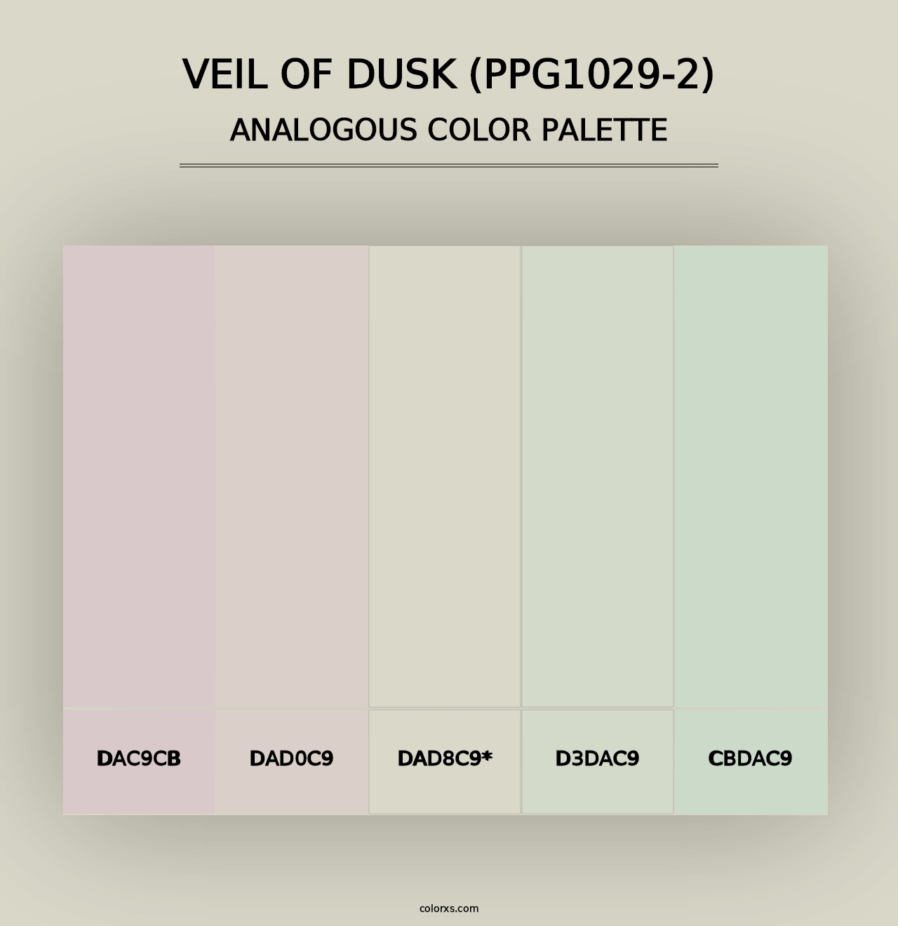 Veil Of Dusk (PPG1029-2) - Analogous Color Palette