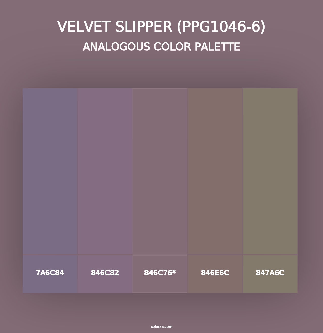 Velvet Slipper (PPG1046-6) - Analogous Color Palette