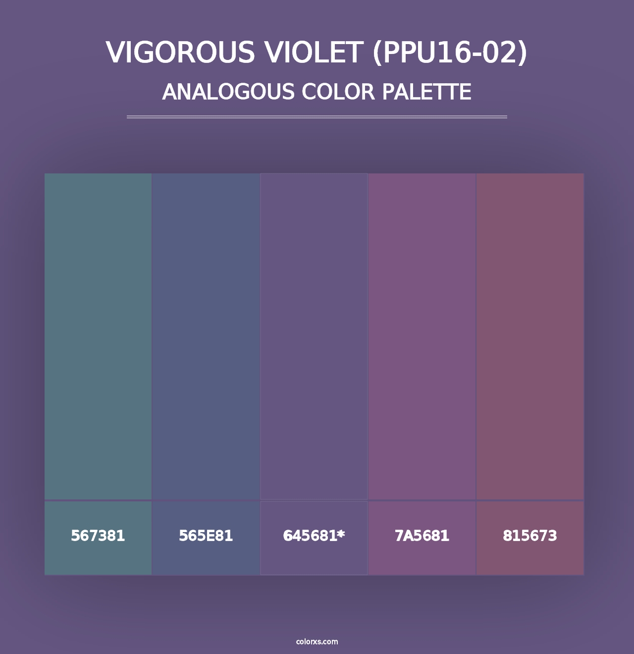 Vigorous Violet (PPU16-02) - Analogous Color Palette