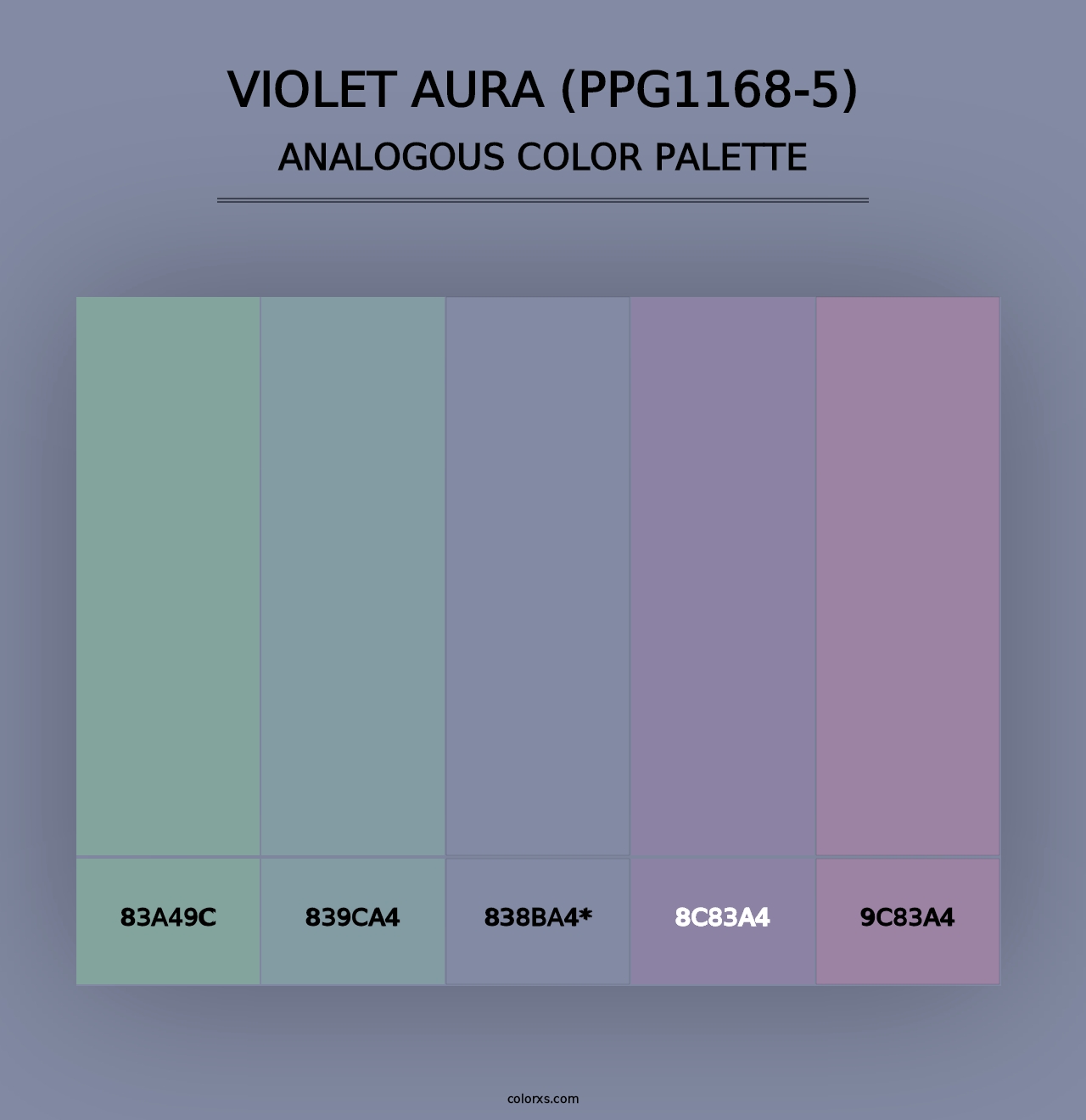 Violet Aura (PPG1168-5) - Analogous Color Palette