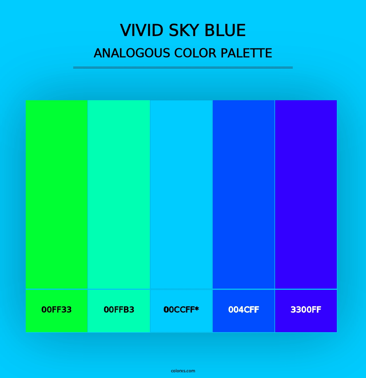 Vivid Sky Blue - Analogous Color Palette